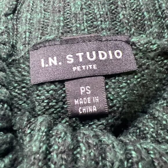 I.N. STUDIO. Size PS Oversized. TALL.Dark Green Metallic Pullover. Sweater. B5 - Picture 6 of 6